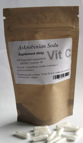 Askrobinian Sodu (Witamina C) 100 kapsułek wegańskich