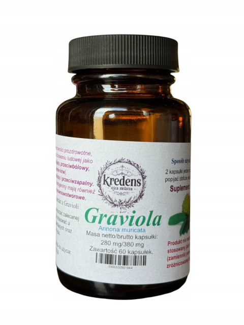 Graviola 60 kapsułek żelatynowych PRZECIWNOWOTWOROWY