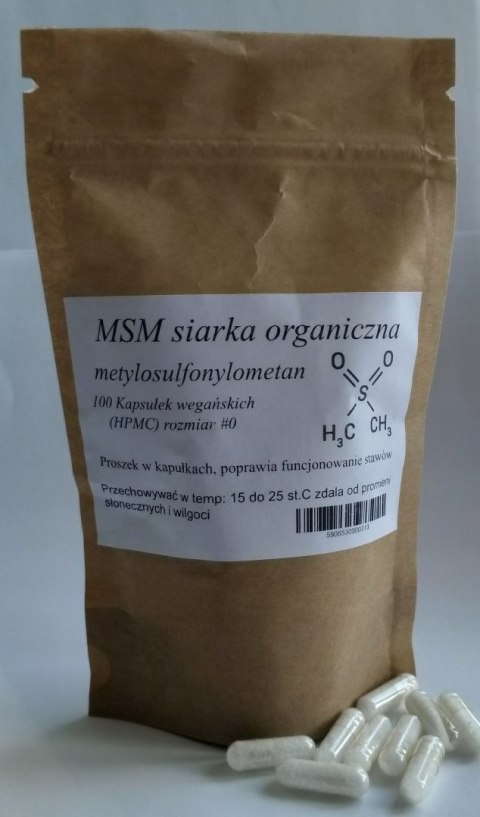 MSM siarka organiczna 100 kapsułek wegańskich