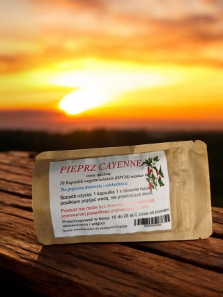 Pieprz Cayenne wegańskie (HPMC) 30 szt trawienie i odchudzanie