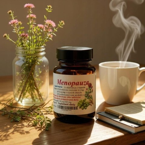 Pomoc w MENOPAUZIE 60 kap. naturalny ziołowy skład.