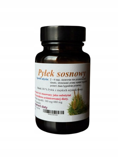 Pyłek sosnowy 60 kap. TESTOSTERON, LIBIDO, PROSTATA, AFRODYZJAK, WITALNOŚĆ