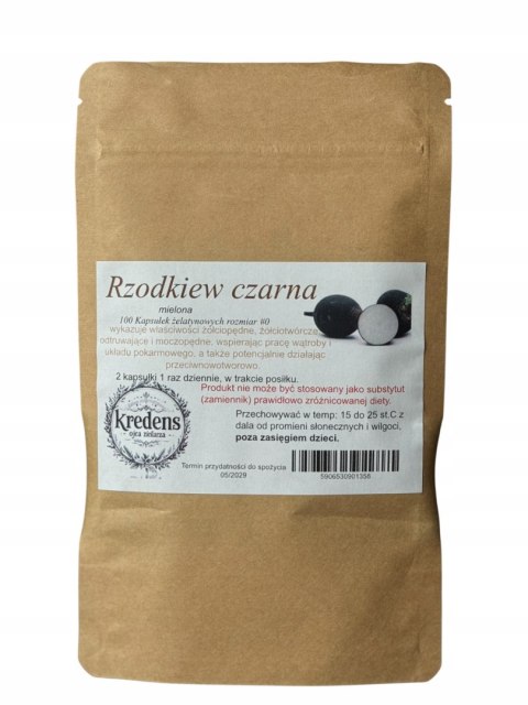 Rzodkiew czarna 100 kapsułek żelatynowych PRZECIWNOWOTWOROWO, ŻÓŁCIOPĘDNE