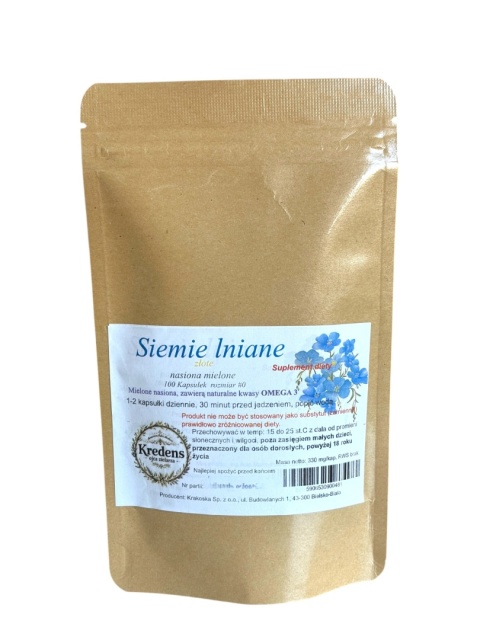 Siemie lniane złote 100 kapsułek KWASY OMEGA 3