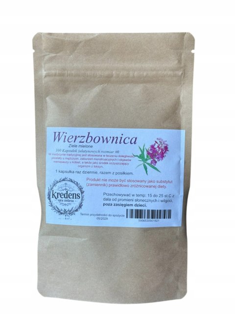 Wierzbownica 100 kapsułek żelatynowych MENOPAUZA, OCZYSZCZAJĄCY ORGANIZM